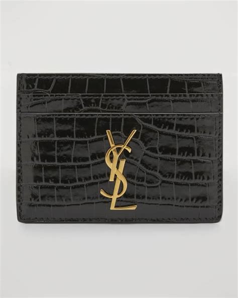 ysl card holder gold sign red color|neiman marcus YSL logo.